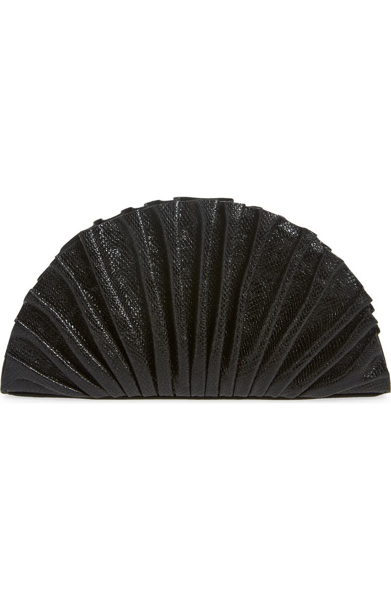 Cult Gaia Nala Mini Leather Fan Clutch, Alternate, color,