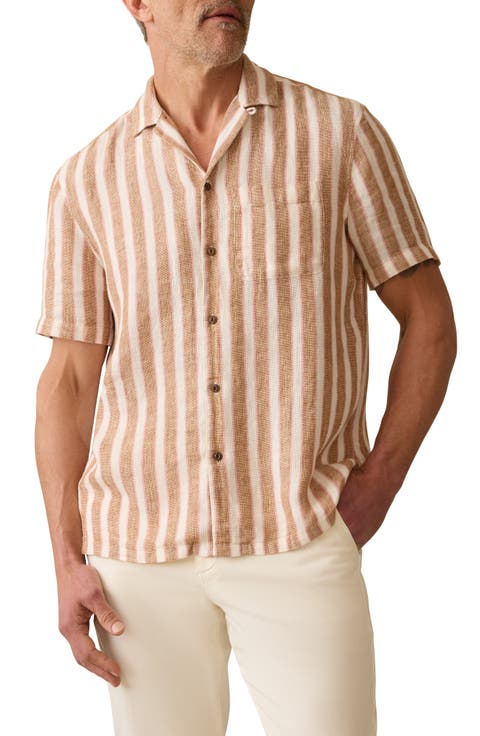 Palma Stripe Linen Camp Shirt