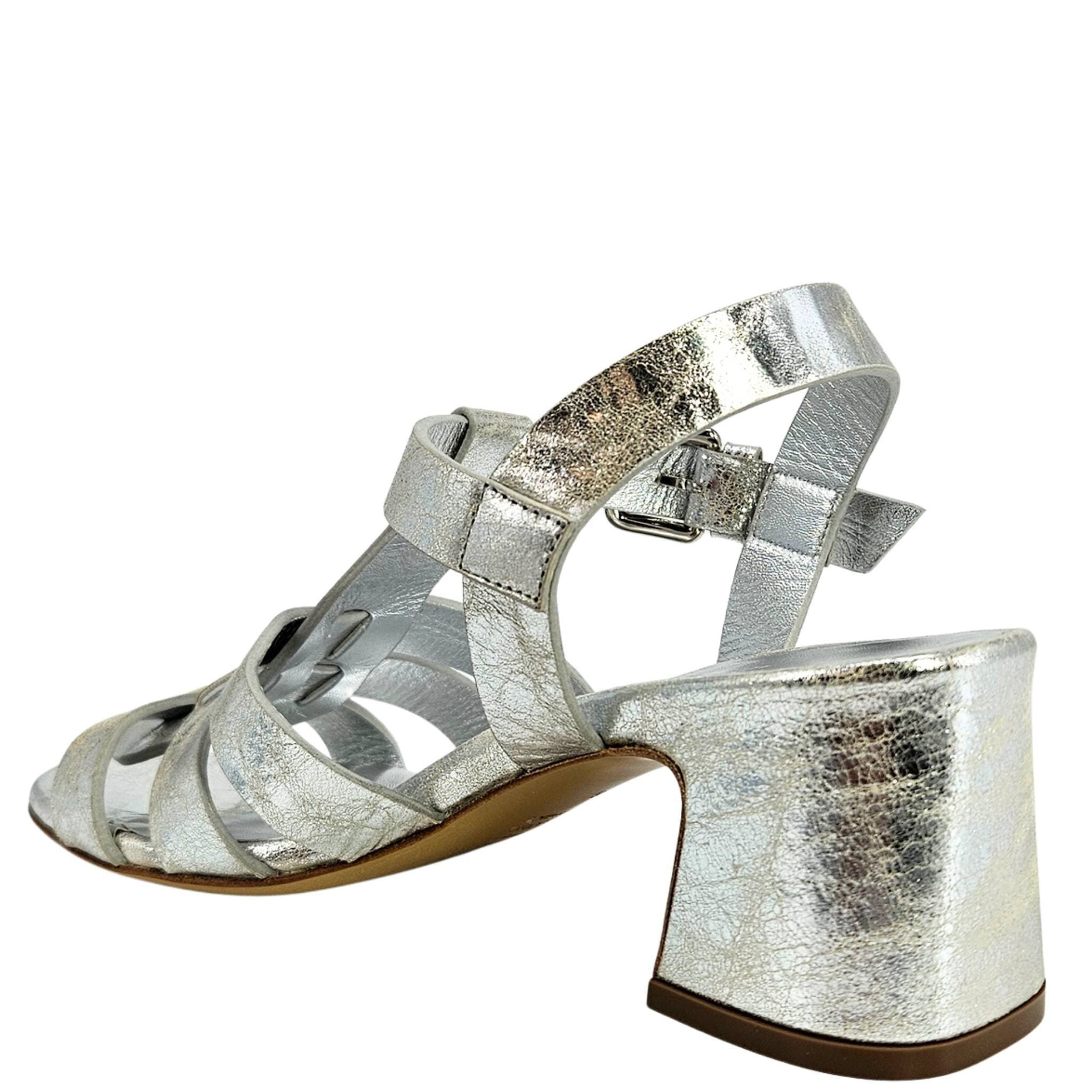 Madison Maison Metallic Gladiator Heel Sandal, Alternate, color, Silver