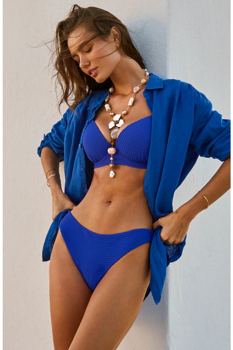 Spinnaker Underwire Balconette Bikini Top, Alternate, color, COBALT