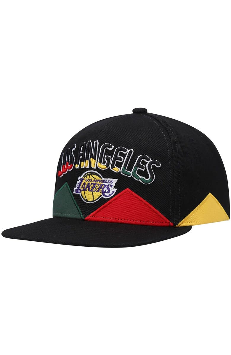 Mitchell & Ness Men's Mitchell & Ness Black Los Angeles Lakers Black History Month Snapback Hat, Main, color, 