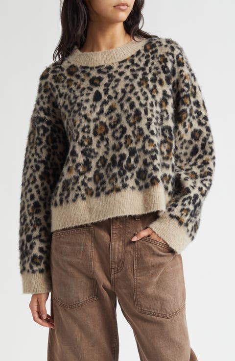 Zamira Leopard Print Cashmere & Silk Sweater