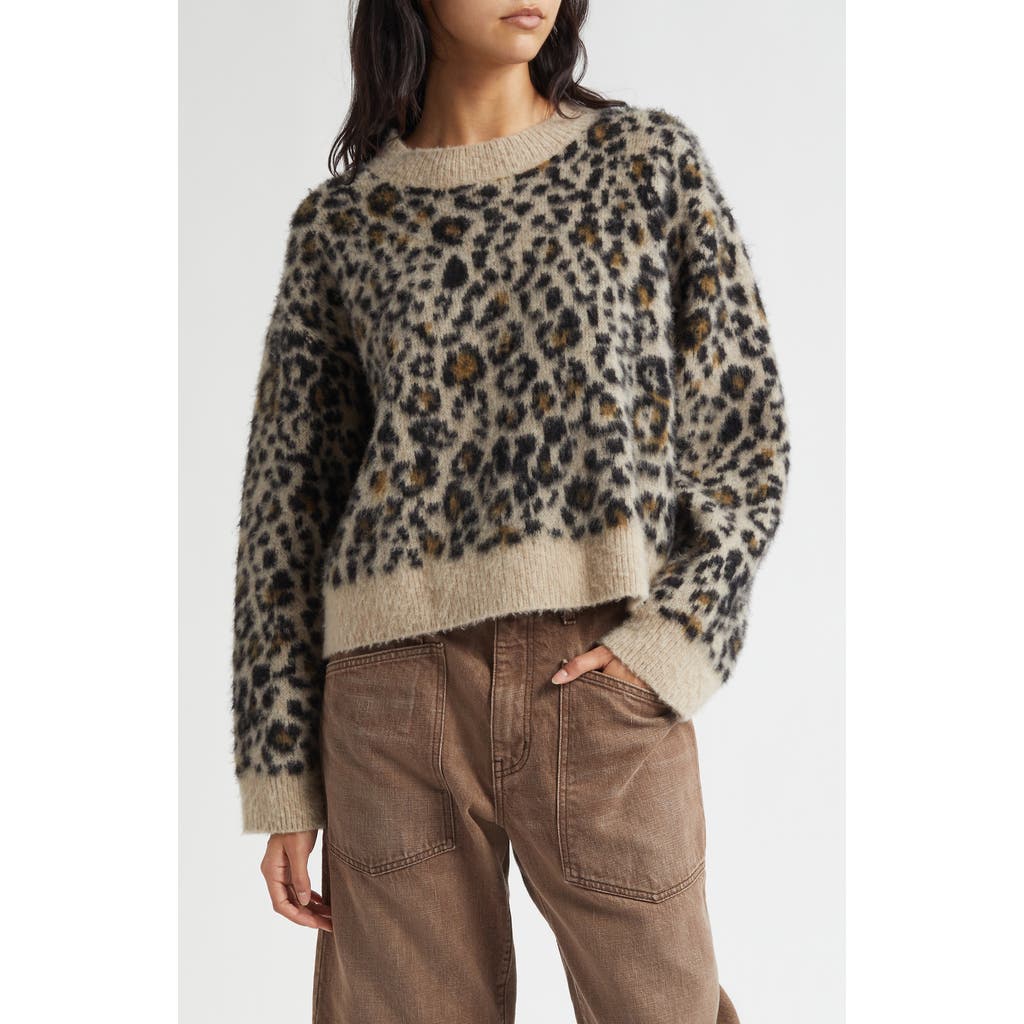 Nili Lotan Zamira Leopard-jacquard Cashmere And Silk-blend Sweater In Black