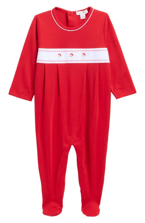 Santa Smocked Footie