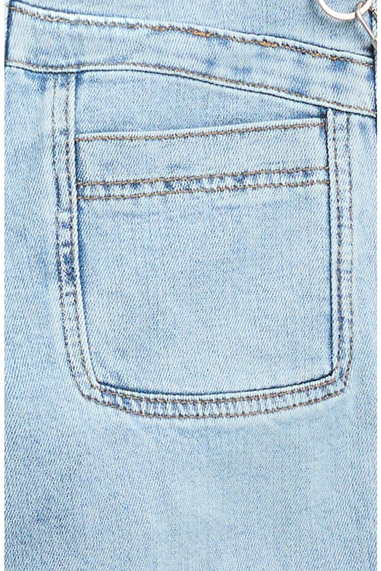 Kids' Pearl & Chain Wide Leg Jeans, Alternate, color, LIGHT WASH INDIGO