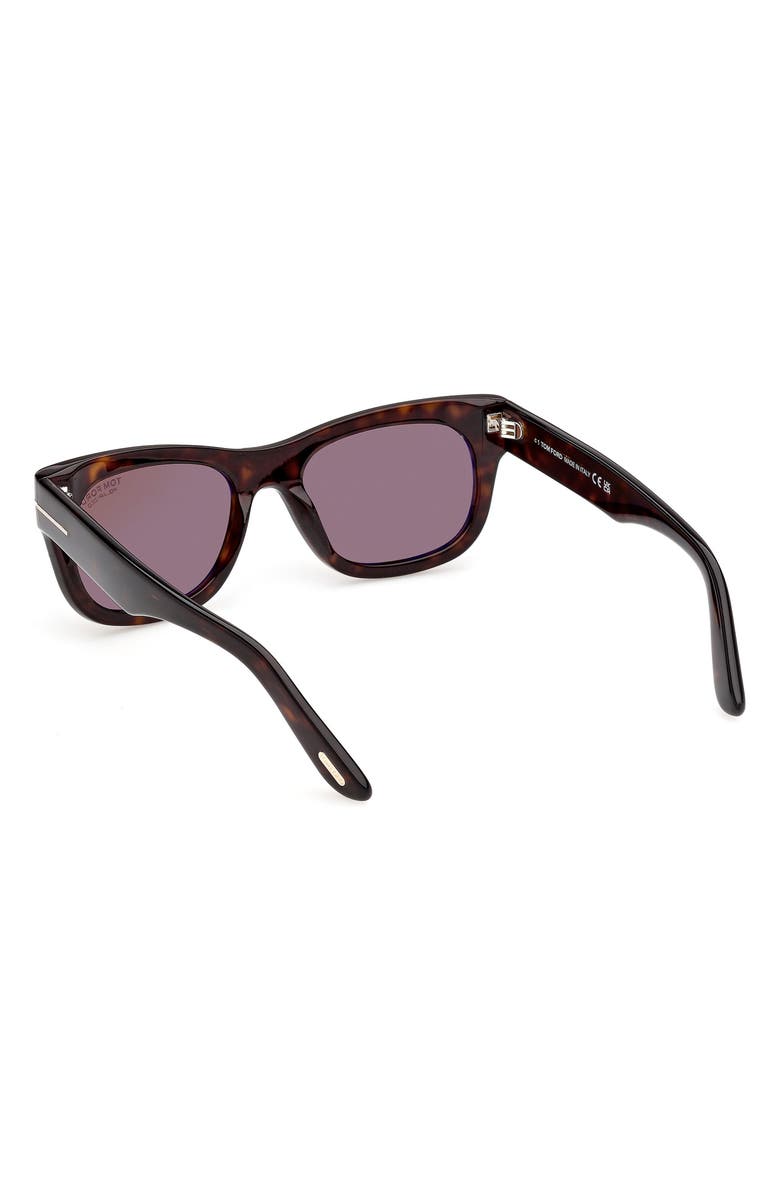 TOM FORD 54mm Polarized Rectangular Sunglasses, Alternate, color, Dark Havana / Brown Polarized