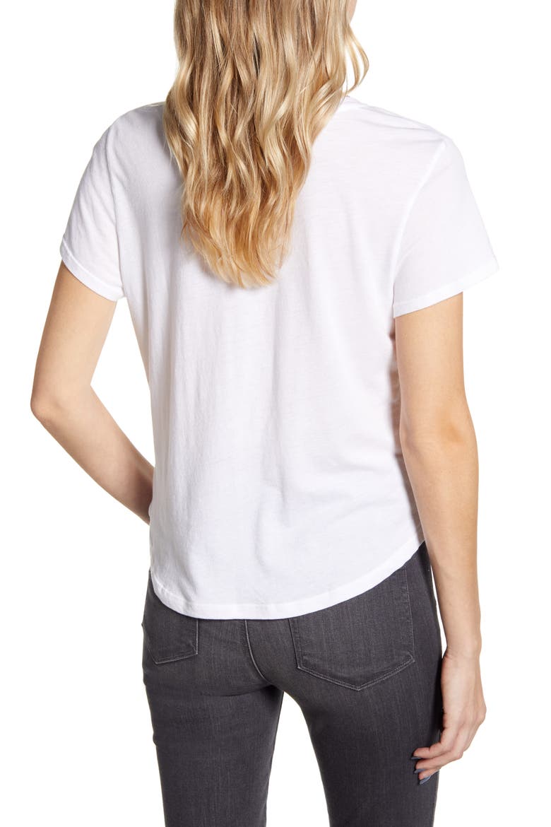Abbie Crewneck Cotton Blend Tee, Alternate, color, WHITE