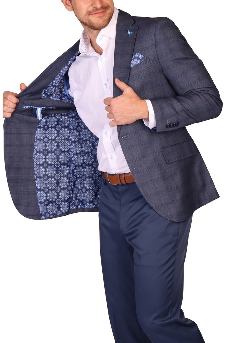 Modern Fit Windowpane Sport Coat, Alternate, color, CHARCOAL