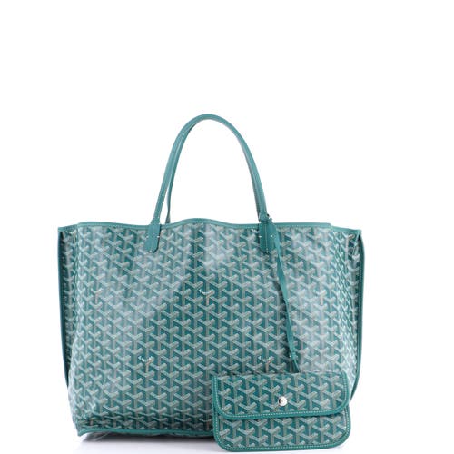 Pre-owned Goyard Goyard Anjou Reversible Tote Coated Canvas Gm In Green