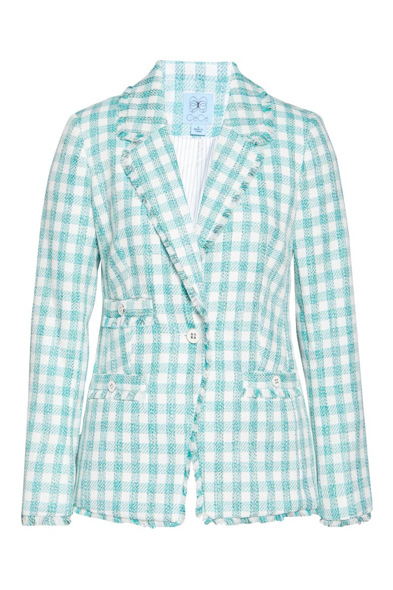 Gingham Tweed Jacket, Alternate, color, SOFT ECRU