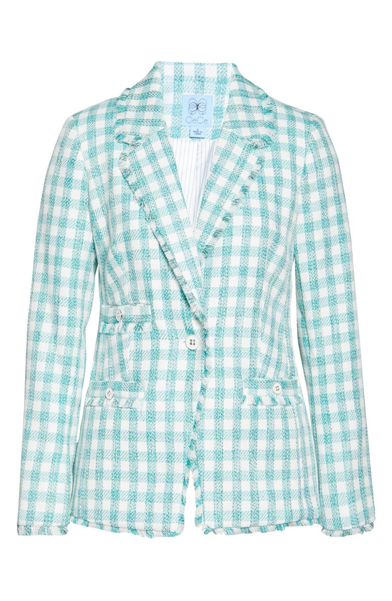 CeCe Gingham Tweed Jacket, Alternate, color, 