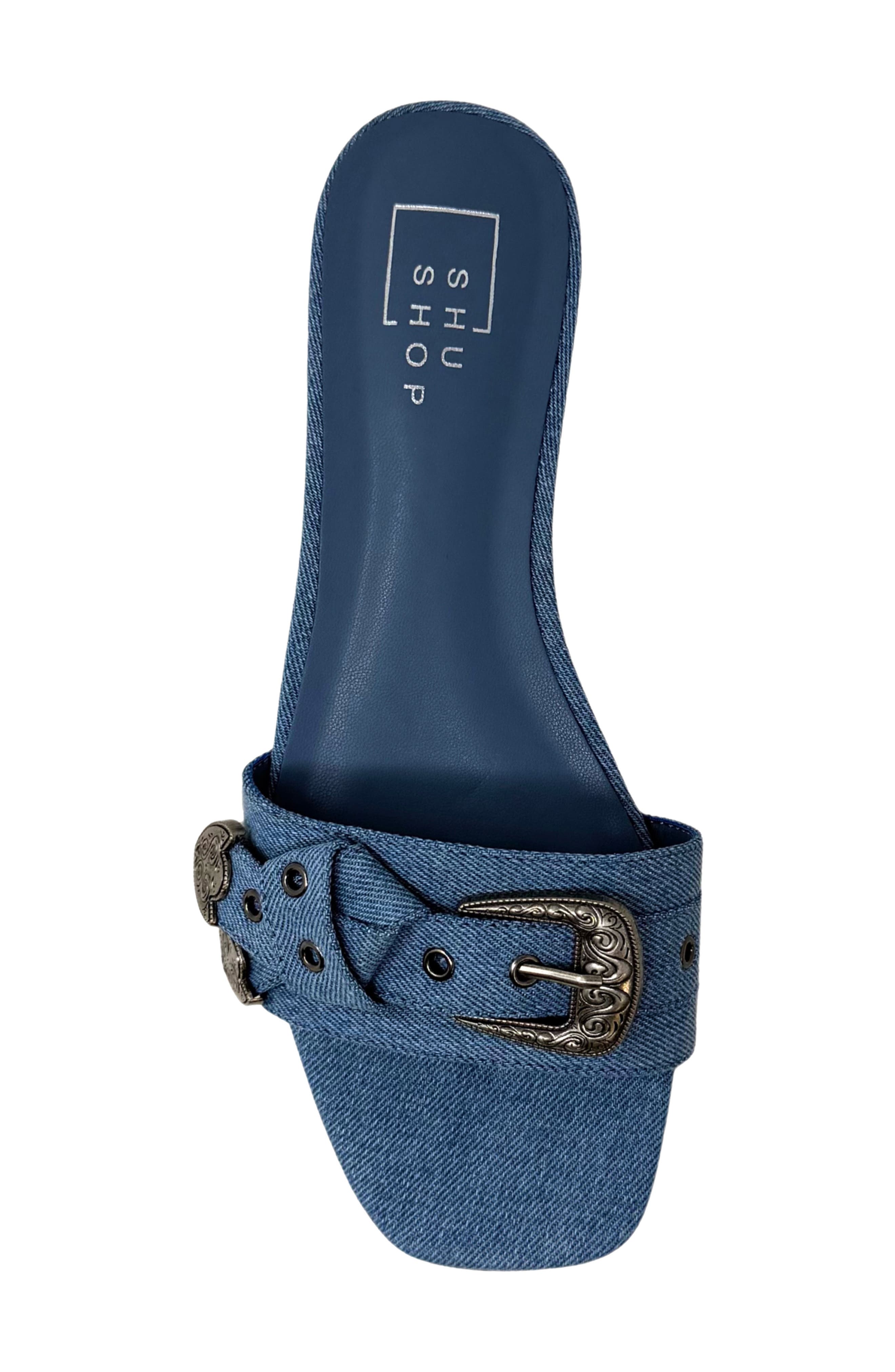 Darryl Slide Sandal, Alternate, color, DENIM