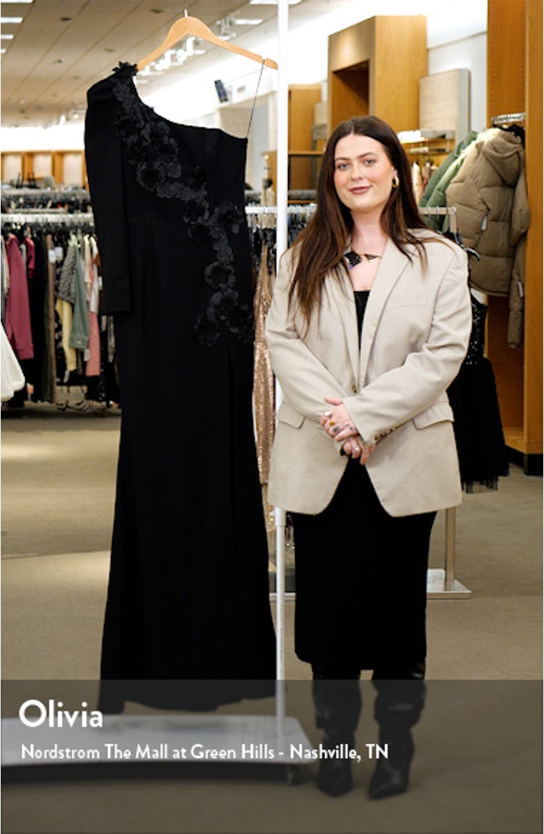 Mara Embellished One-Shoulder Gown, sales video thumbnail