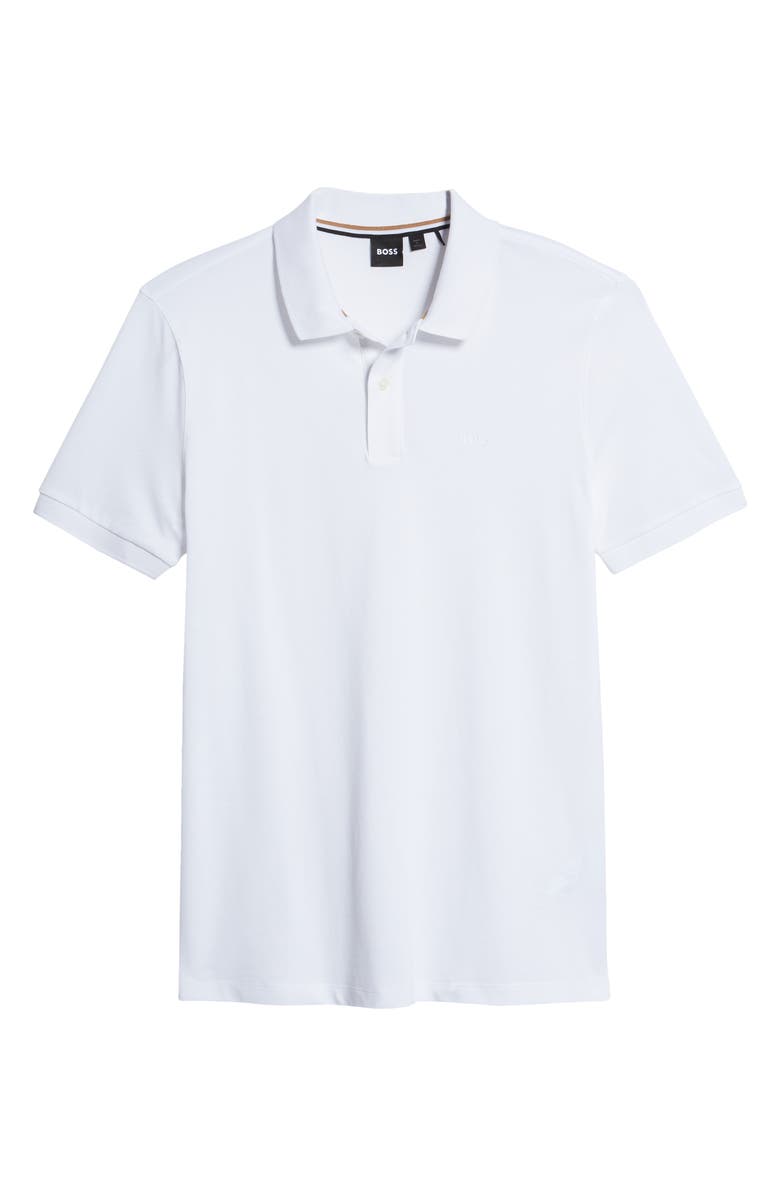 BOSS Pallas Cotton Polo, Alternate, color, White