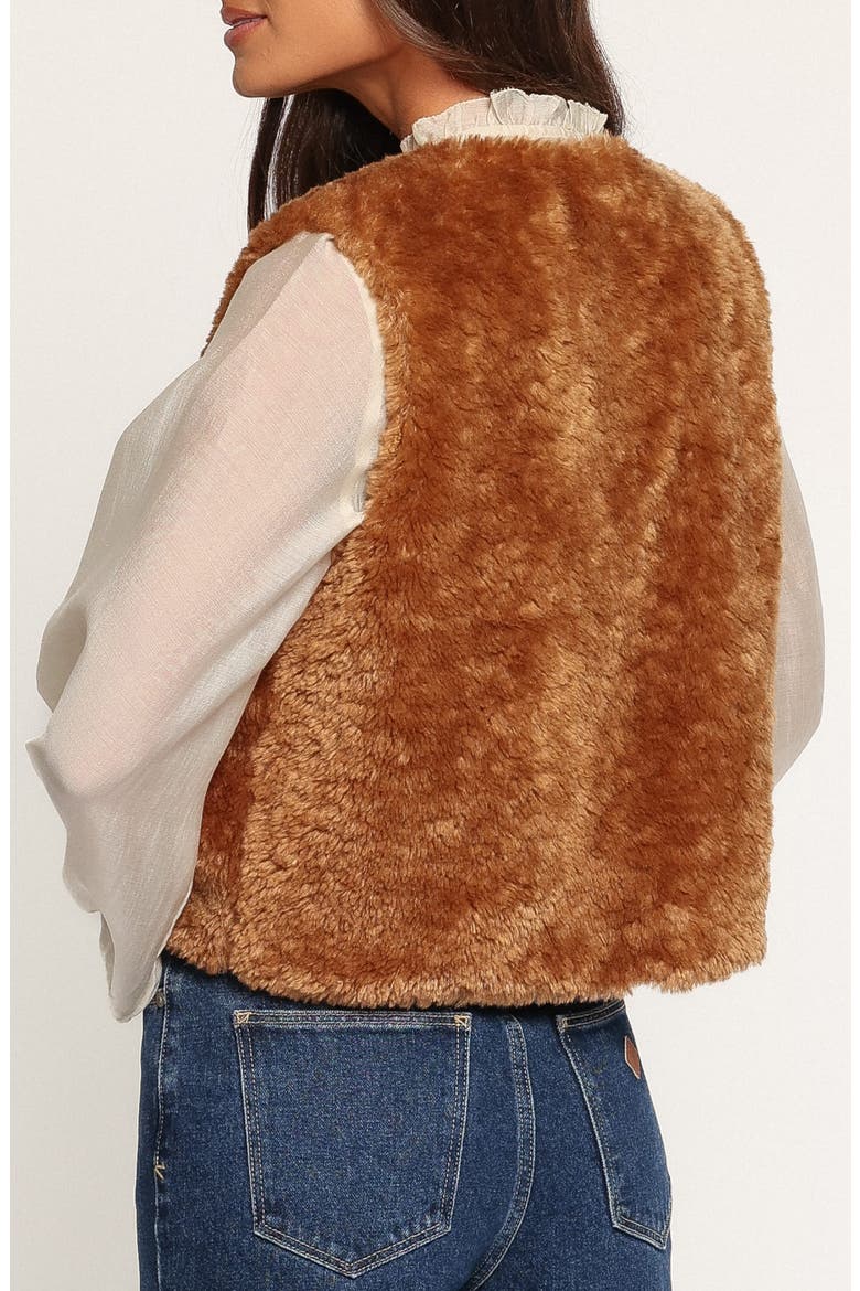 Beslie High Pile Fleece Vest, Alternate, color, CAMEL
