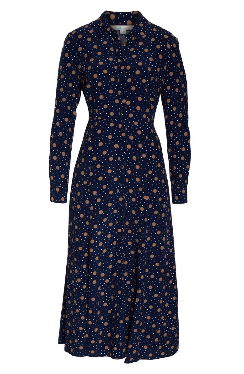 Boden Polka Dot Midi Shirtdress, Alternate, color, 