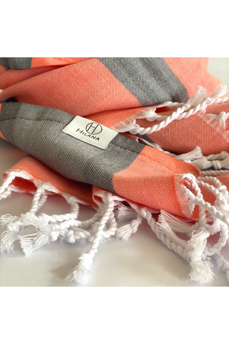 Samara Gray - Orange Turkish Towel, Alternate, color, Orange