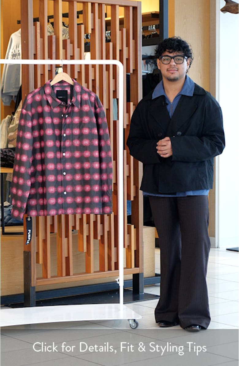 Shadow Plaid Leather Shacket, sales video thumbnail