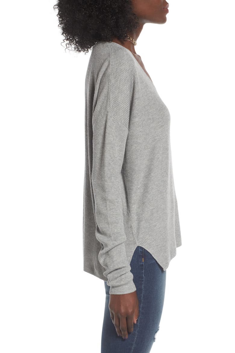 V-Neck Pullover, Alternate, color, GREY MED HTHR