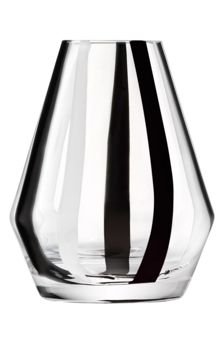LSA Stripe 5.5-Inch Glass Vase, Main, color, Black/ White
