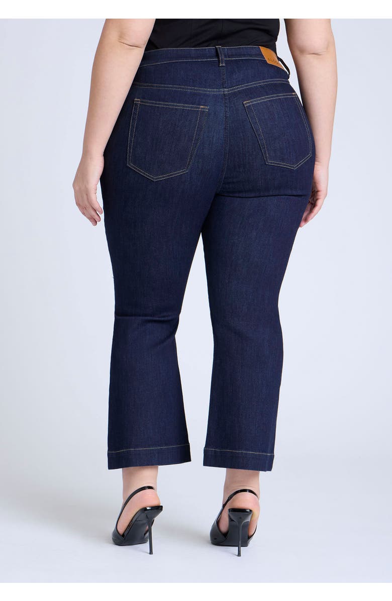 ELOQUII High Rise Crop Bootcut Jean, Alternate, color, Dark Wash