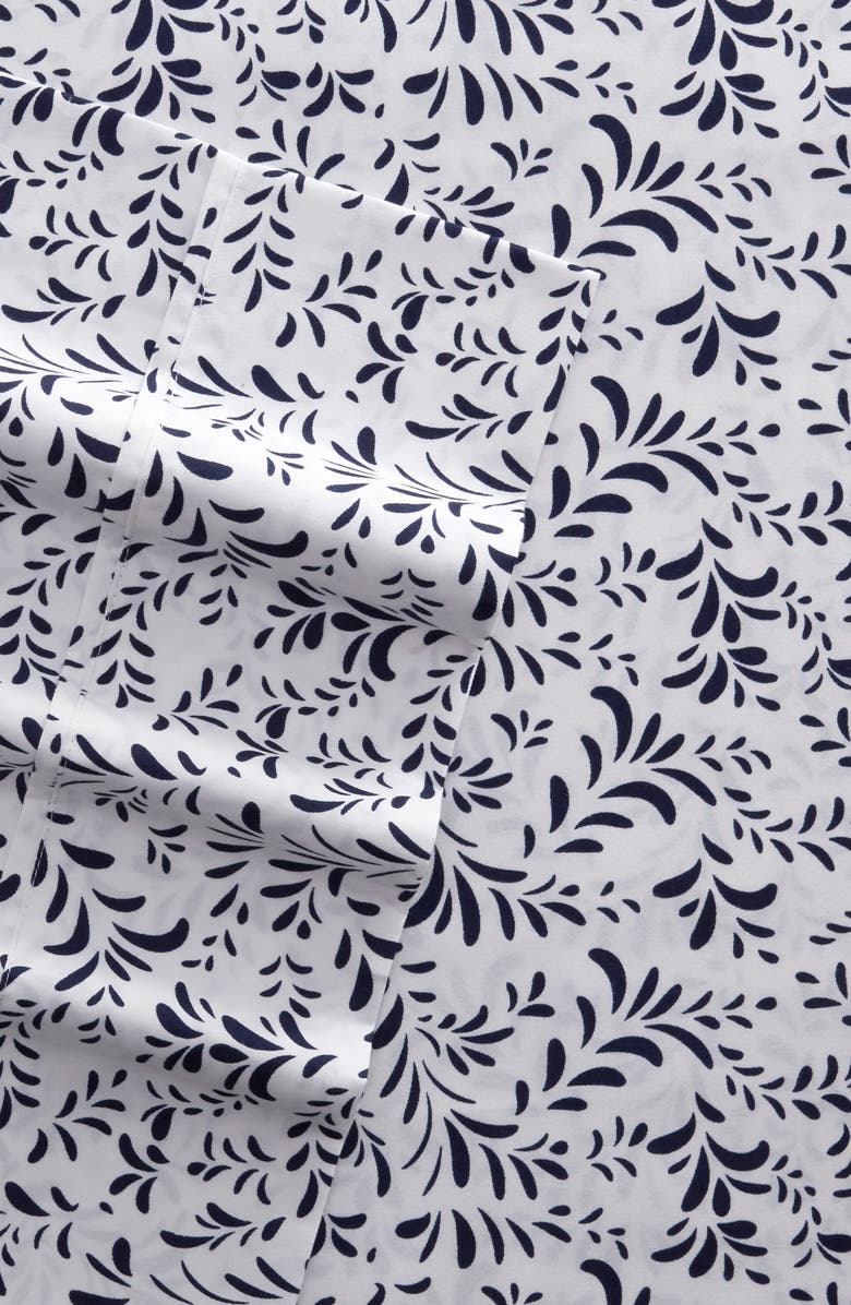 HOMESPUN Premium Ultra Burst of Vines Pattern 4-Piece Bed Sheets Set, Alternate, color, Navy