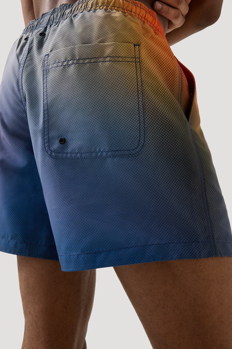 Laron Swim Shorts, Alternate, color, Blue/Red/Orange