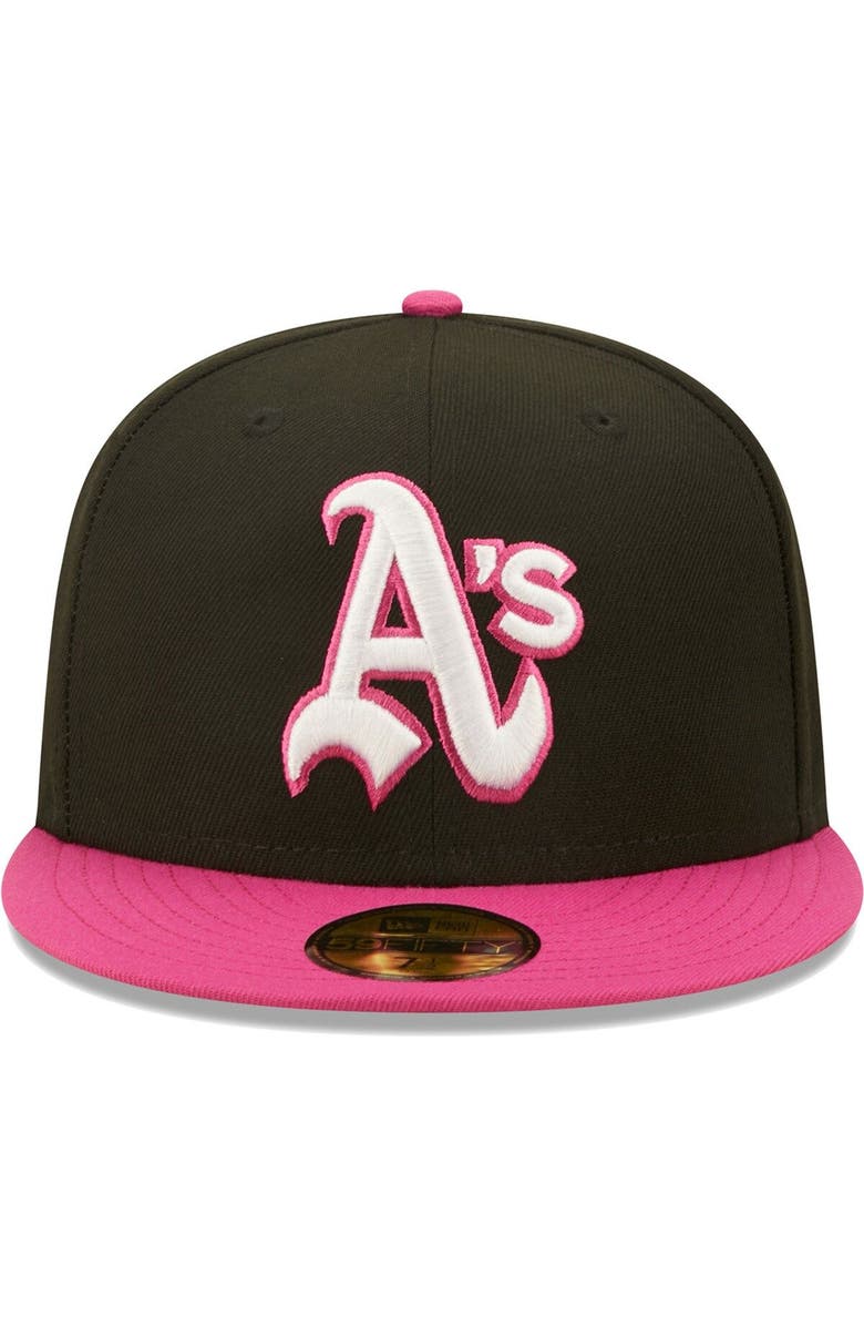 New Era Men's New Era Black/Pink Oakland Athletics 1972 World Series Champions  Passion 59FIFTY Fitted Hat, Alternate, color, 