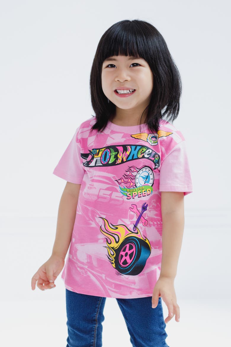 Girls' 2-Pack Racing T-Shirts, Alternate, color, Pink Heather Gray