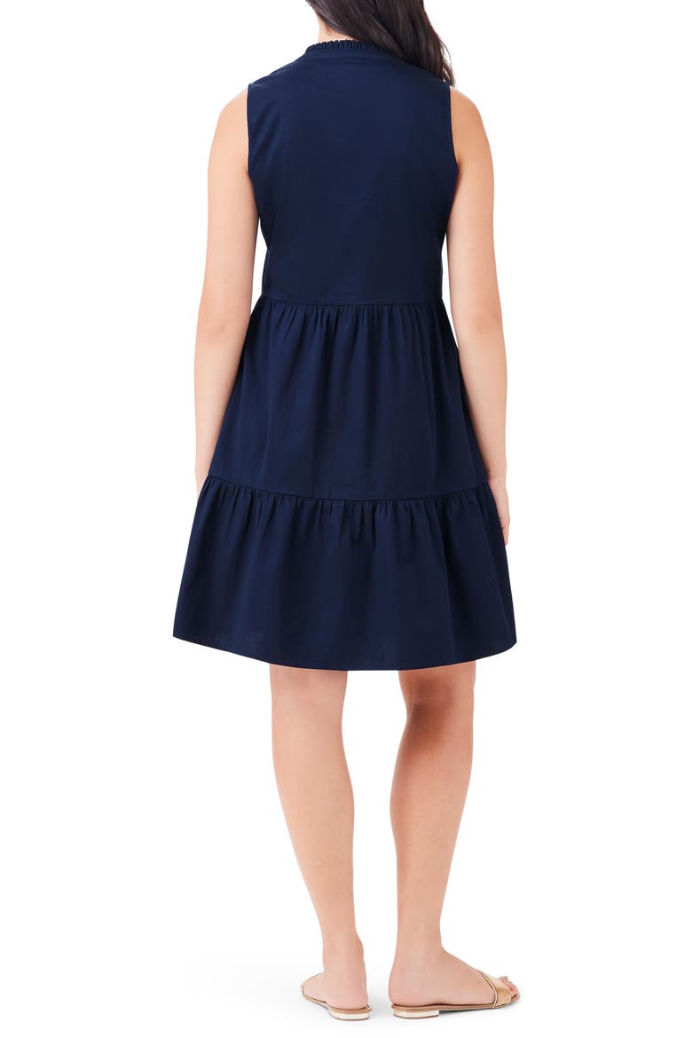 Tia Tiered Sleeveless Stretch Cotton Dress, Alternate, color, DARK INDIGO