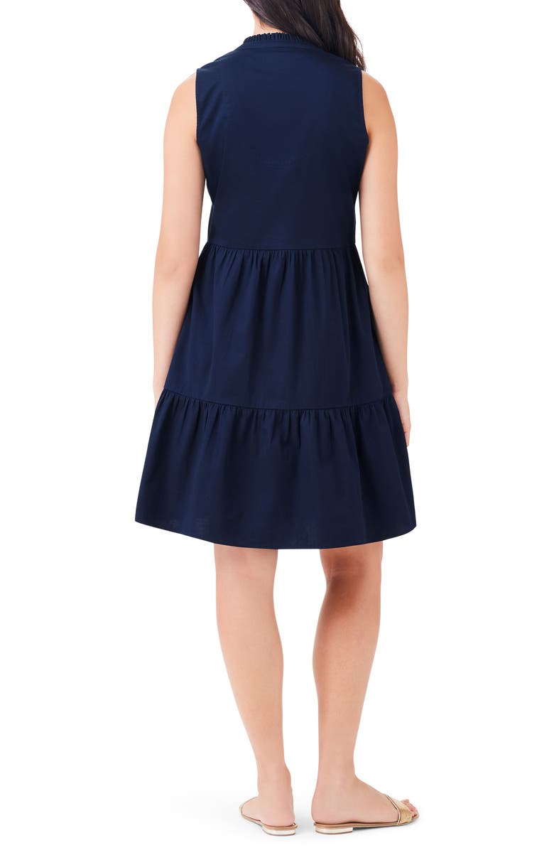 NIC+ZOE Tia Tiered Sleeveless Stretch Cotton Dress, Alternate, color, Dark Indigo