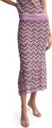 MANGO Flare Open Stitch Midi Skirt