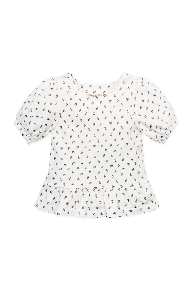 Baby Girls' Organic Knit Peplum Top, Infant, Main, color, Provence Ditsy Floral