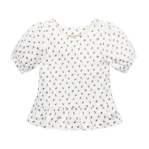 Baby Girls' Organic Knit Peplum Top, Infant