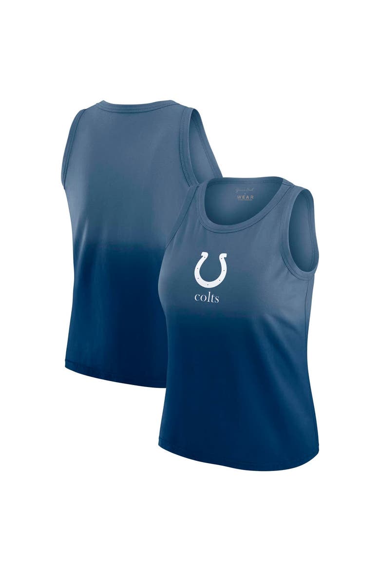 Women's WEAR by Erin Andrews x Gracie Hunt Heather Navy Indianapolis Colts Ombre Tank Top, Main, color, Heather Navy