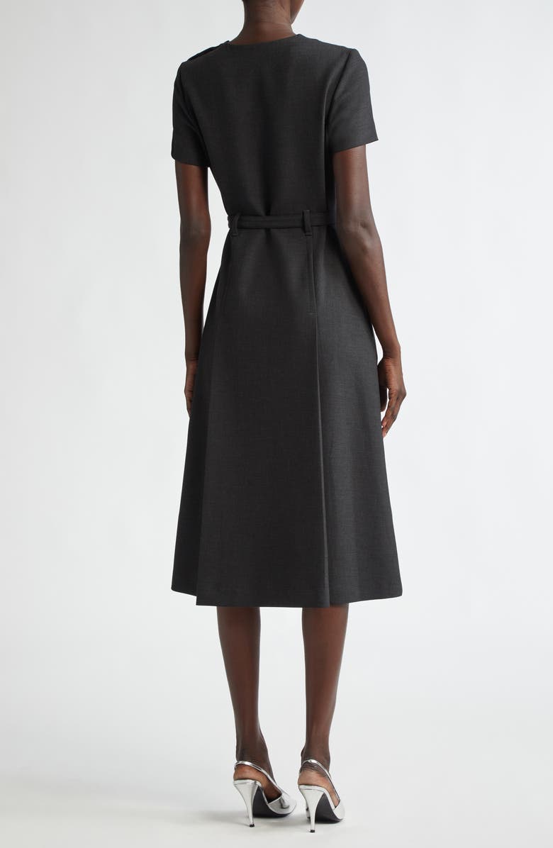 ST. JOHN Luxe Ponte Belted A-Line Dress, Alternate, color,