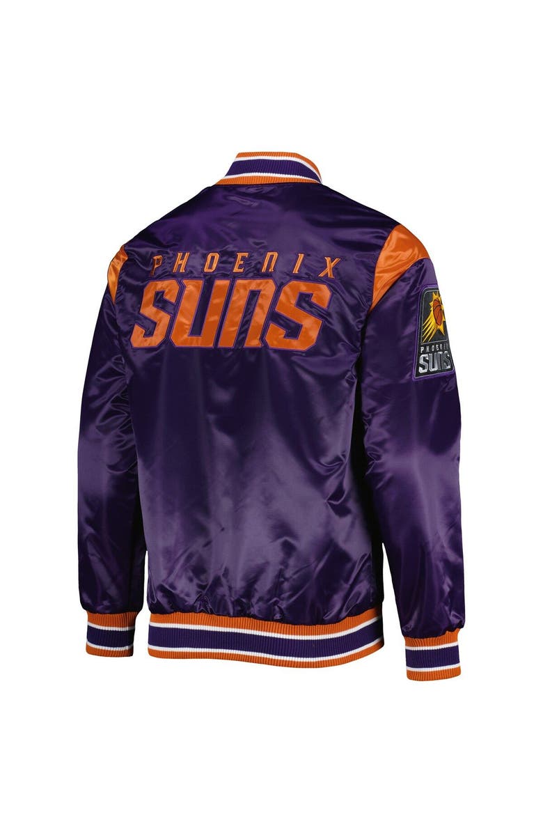 STARTER Men's Starter Purple Phoenix Suns Force Play Satin Full-Snap Varsity Jacket, Alternate, color, Purple