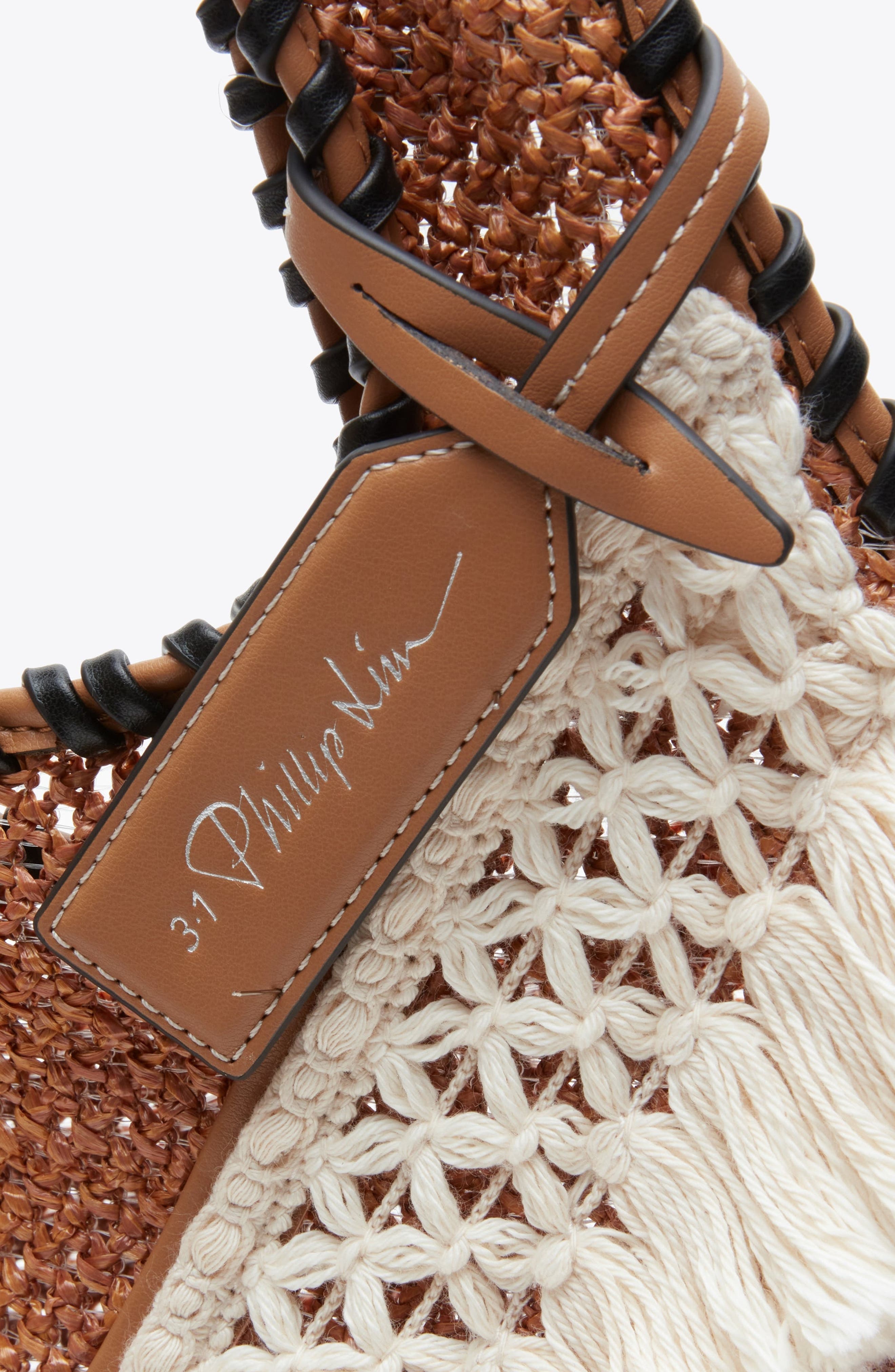 3.1 Phillip Lim Raffia Fringe Market Tote Bag, Alternate, color, Brown