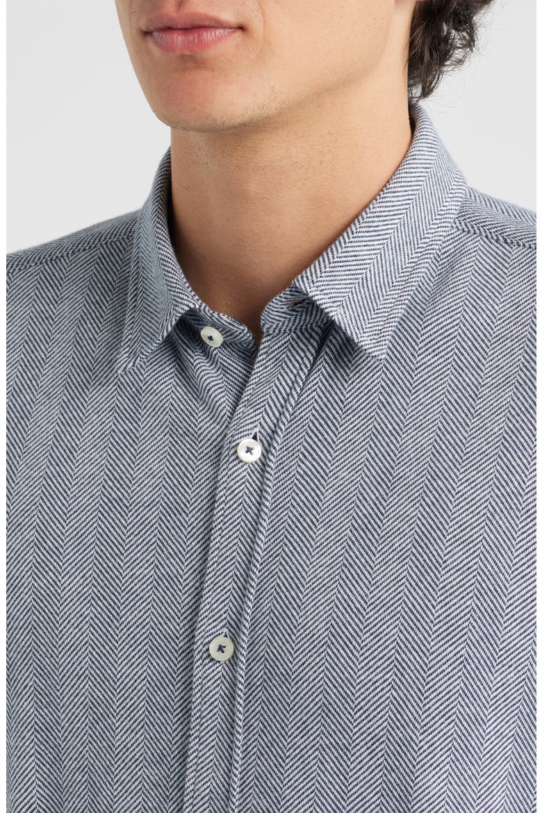 Roan Kent Cotton Button-Up Shirt, Alternate, color, DARK BLUE