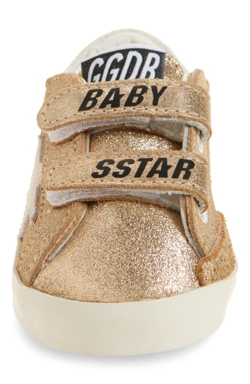 Golden Goose School Laminated Sneaker In Platinum/white