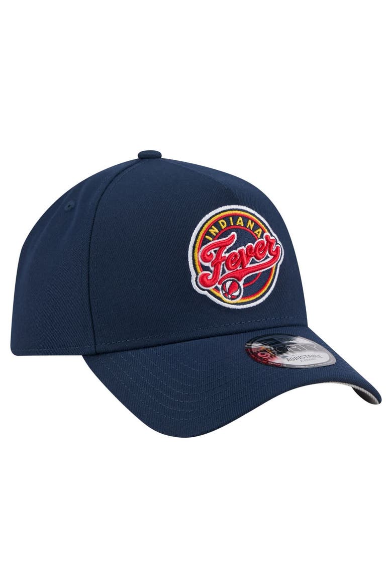 Men's New Era  Navy Indiana Fever Core Logo A-Frame 9FORTY Adjustable Hat, Alternate, color, Navy