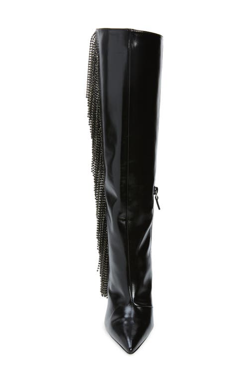 Stuart Weitzman Crystal Fringe Boot In Black