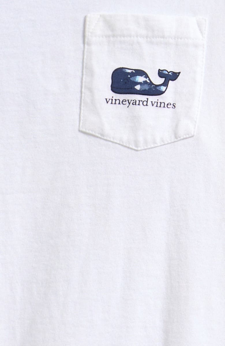 vineyard vines Kids' Gone Fishing Whale Cotton Graphic T-Shirt, Alternate, color, White Cap