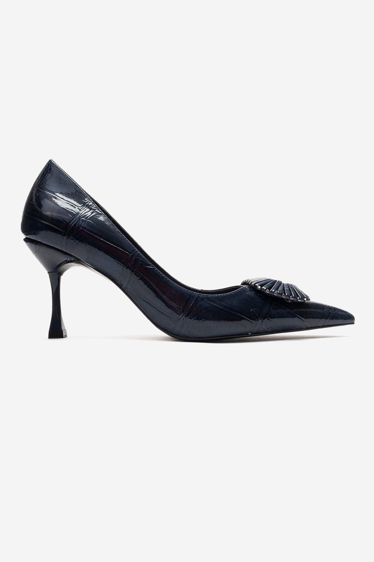 Rebel Stiletto Pump, Alternate, color, Navy Print