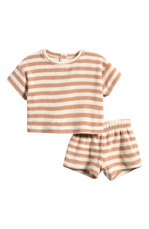 Stripe Terry T-Shirt & Shorts Set (Baby)