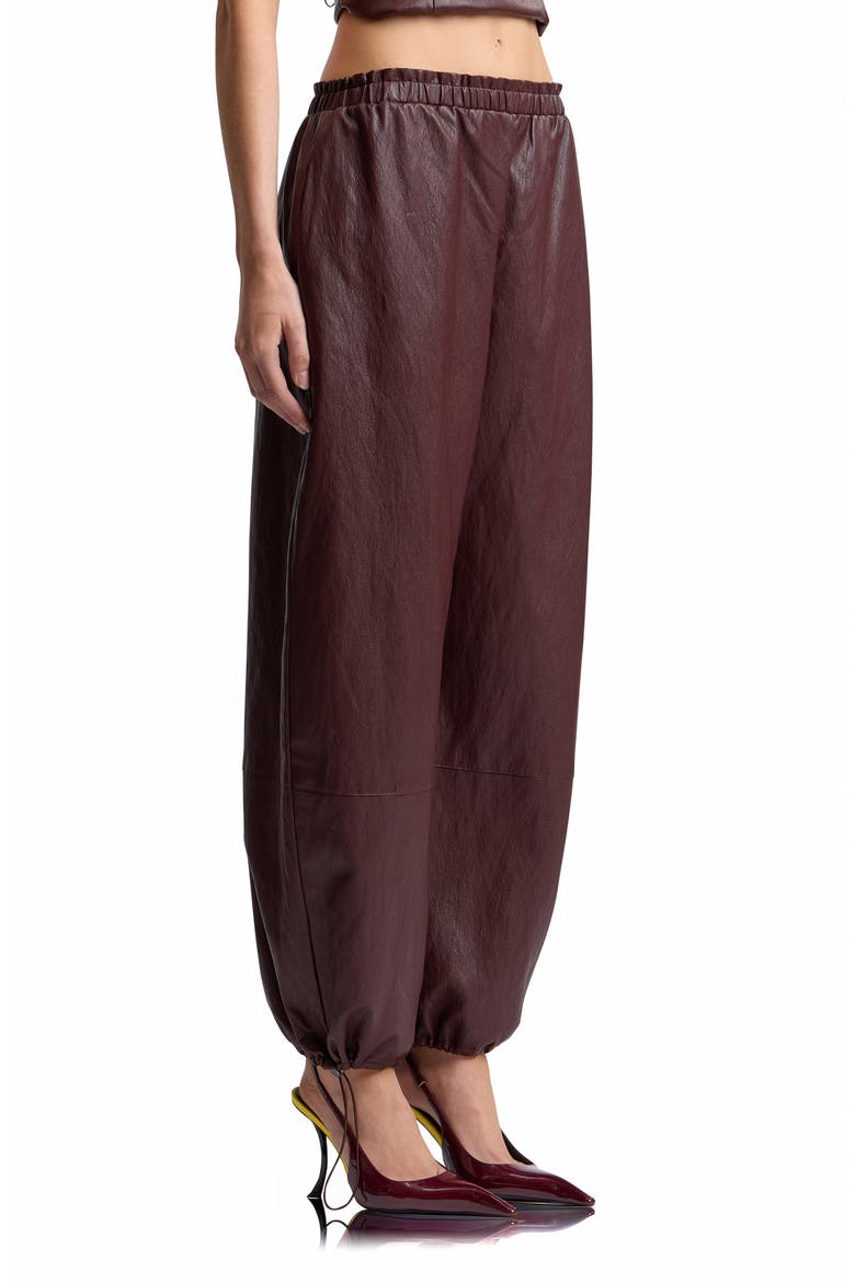 Elastic Waist Faux Leather Balloon Pants, Alternate, color, BORDEAUX