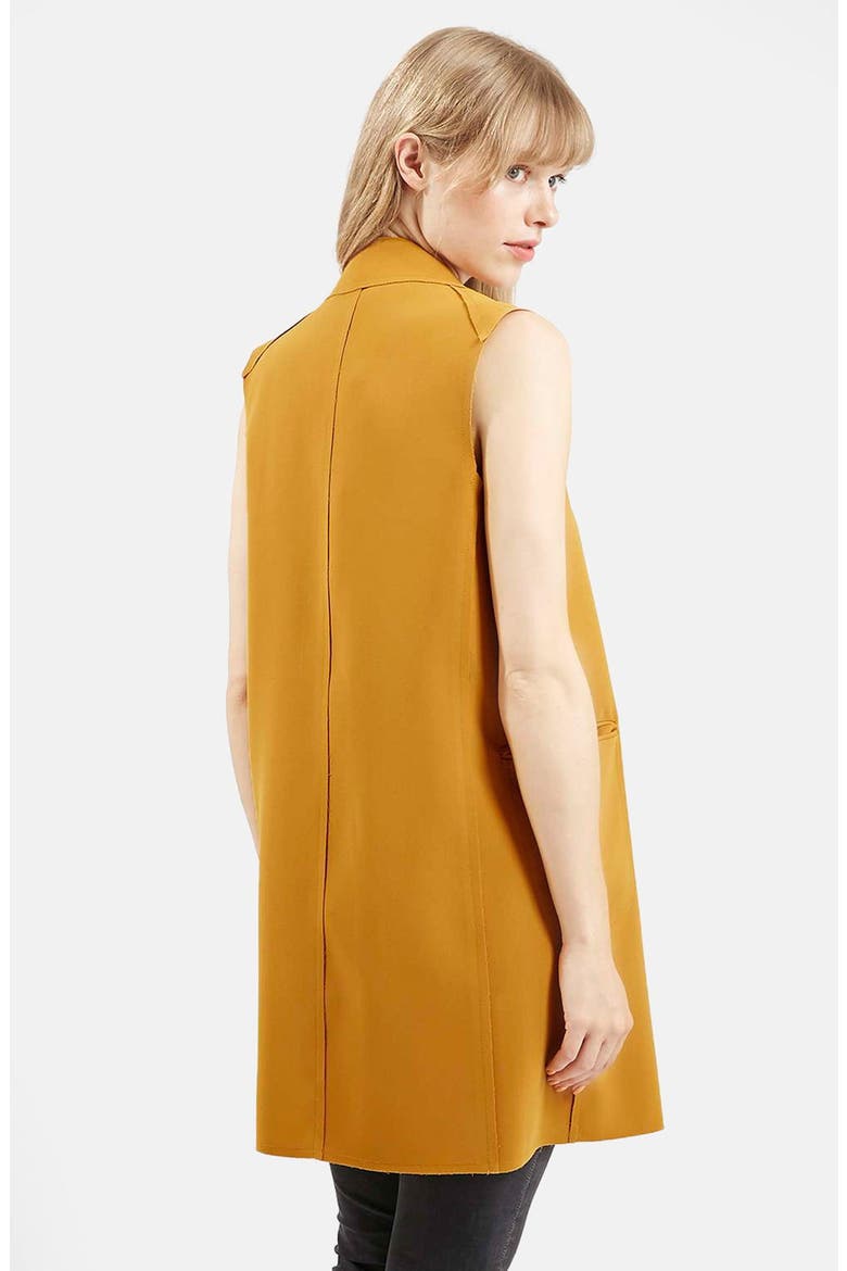 Sleeveless Double Breasted Jacket, Alternate, color, MUSTARD