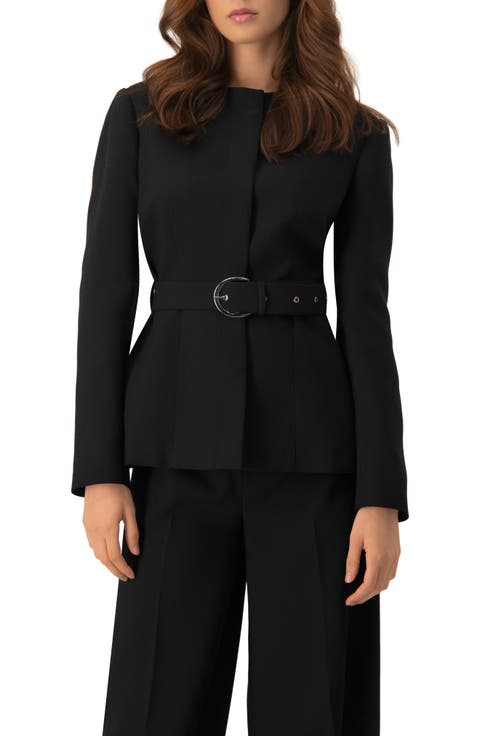 Structured Belted Jacket in Black