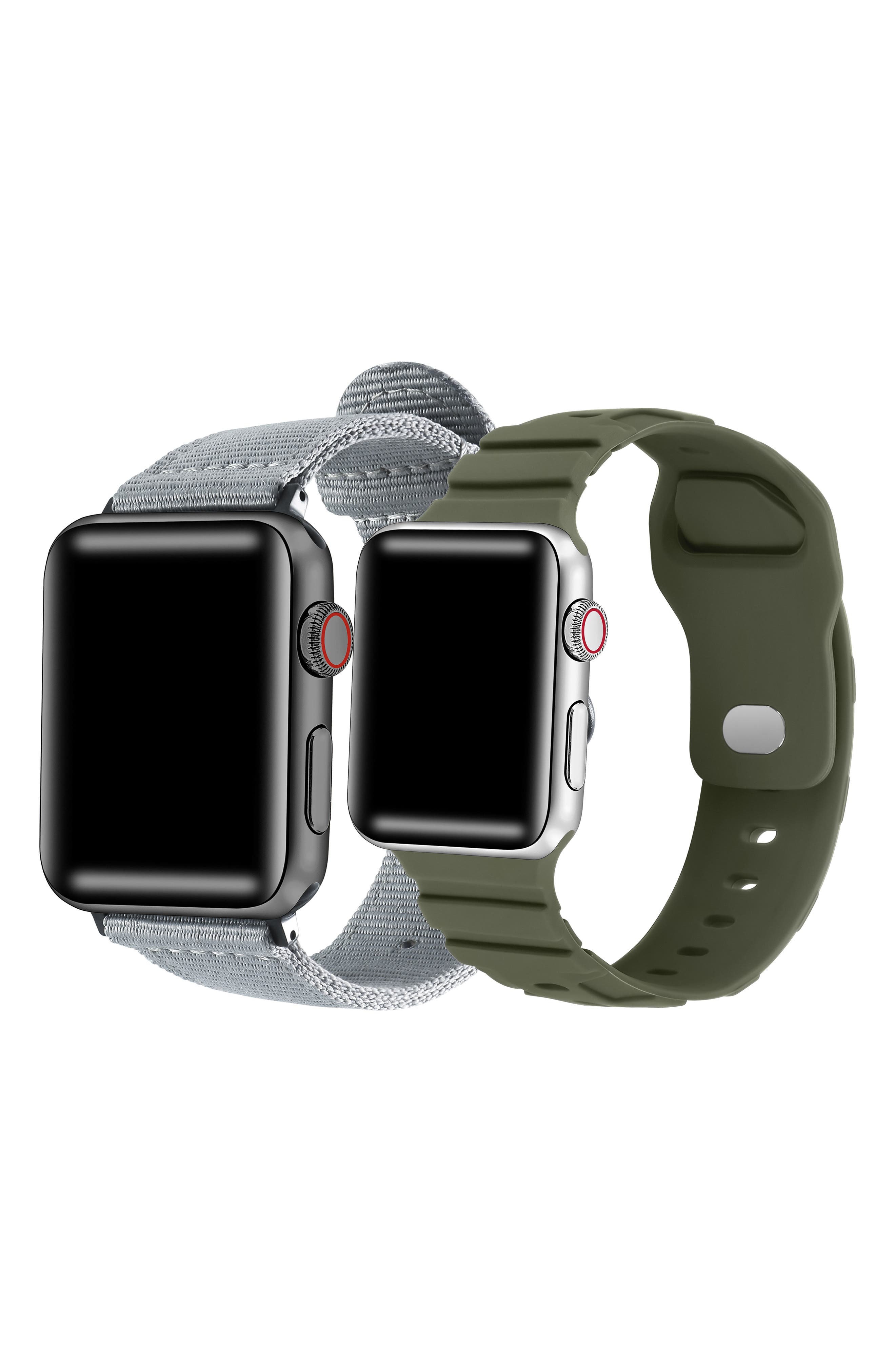 Posh Tech 2-Pack Ridge Silicone & Nylon Apple Watch® Watchbands