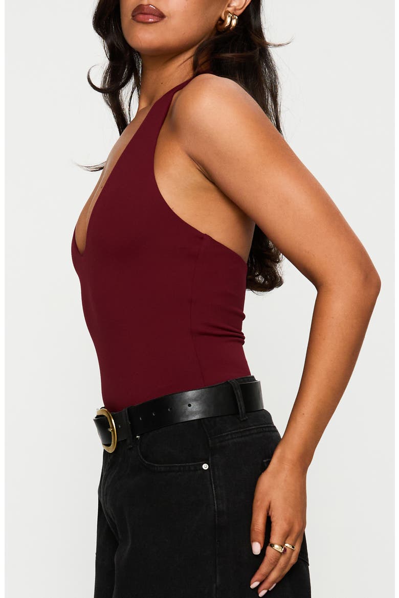 Someone New Halter Bodysuit, Alternate, color, BURGUNDY